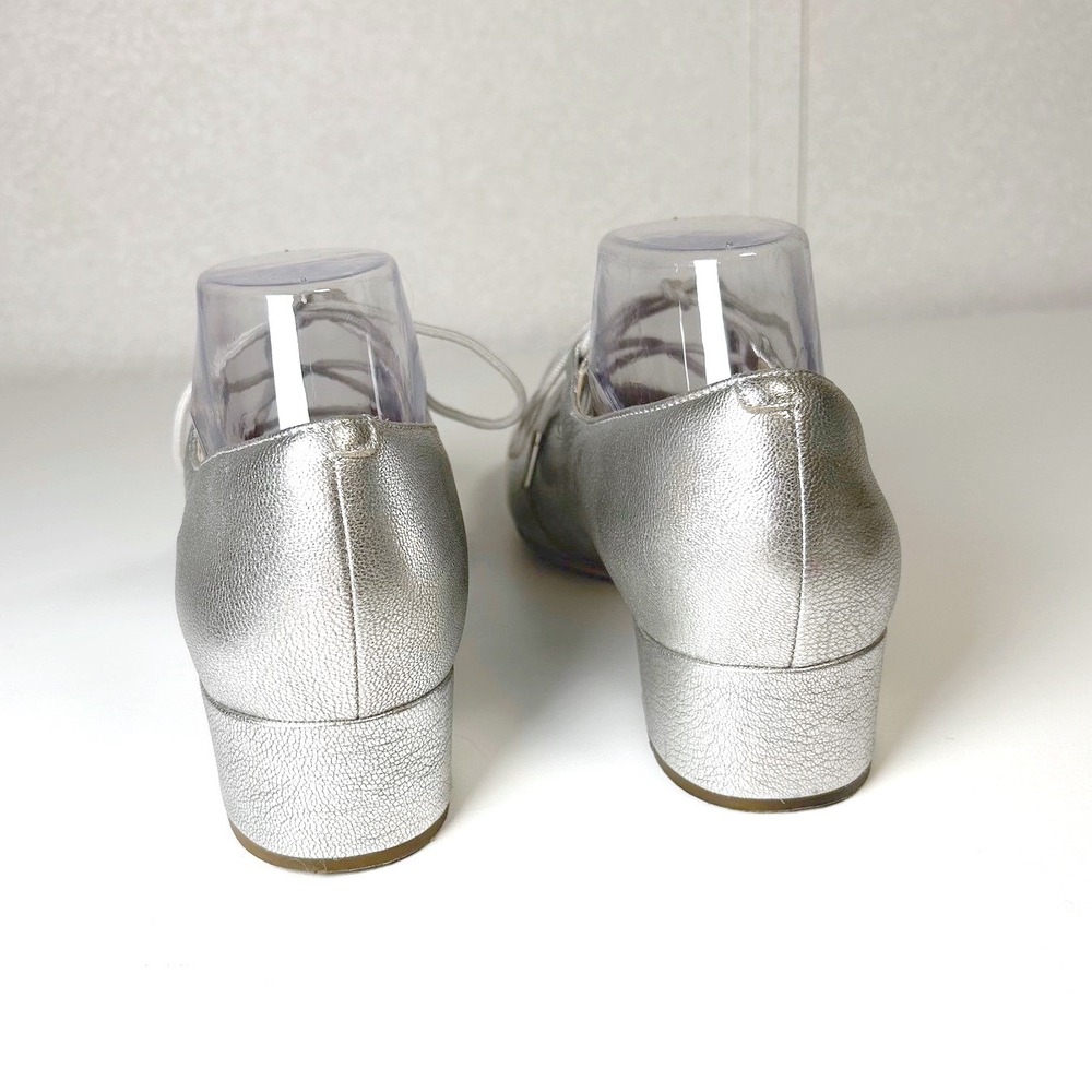 women's silver‎ clark's leather orabella sophia pumps mary janes 8.5 lace up - Picture 5 of 8